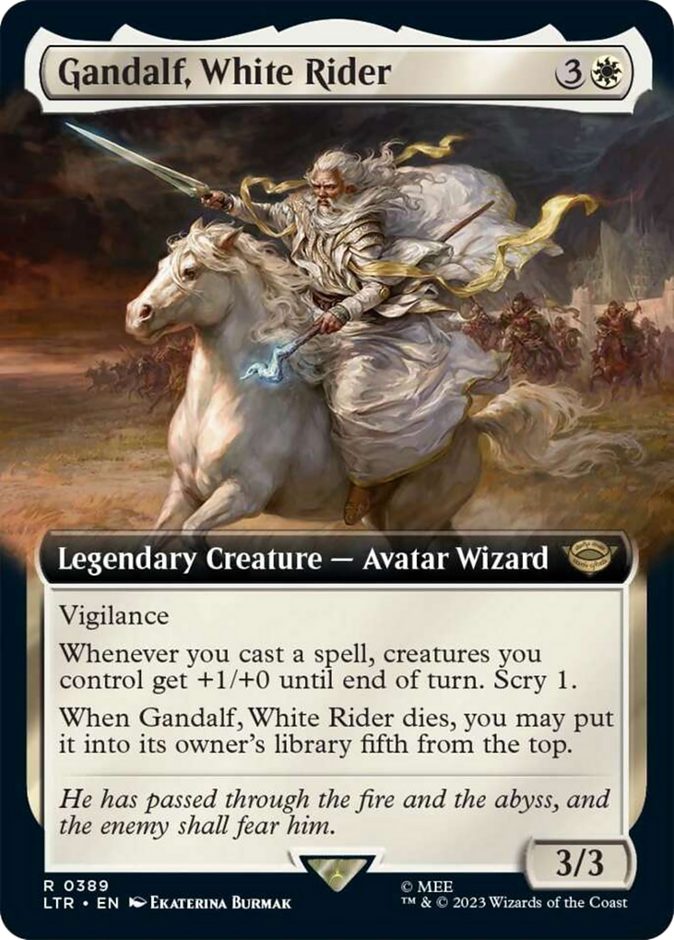 Gandalf, White Rider (Extended Art) [The Lord of the Rings: Tales of Middle-Earth] MTG Single Magic: The Gathering    | Red Claw Gaming