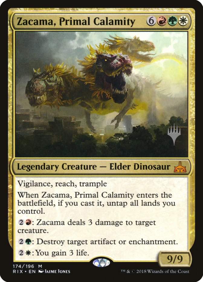 Zacama, Primal Calamity (Promo Pack) [Rivals of Ixalan Promos] MTG Single Magic: The Gathering    | Red Claw Gaming