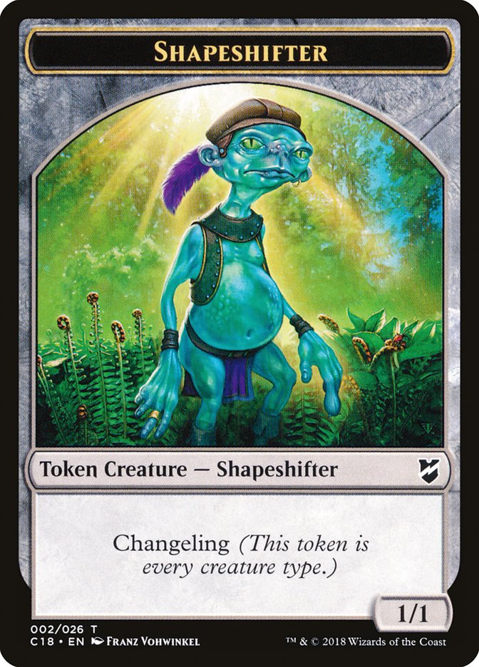 Zombie // Shapeshifter Double-Sided Token [Commander 2018 Tokens] MTG Single Magic: The Gathering    | Red Claw Gaming