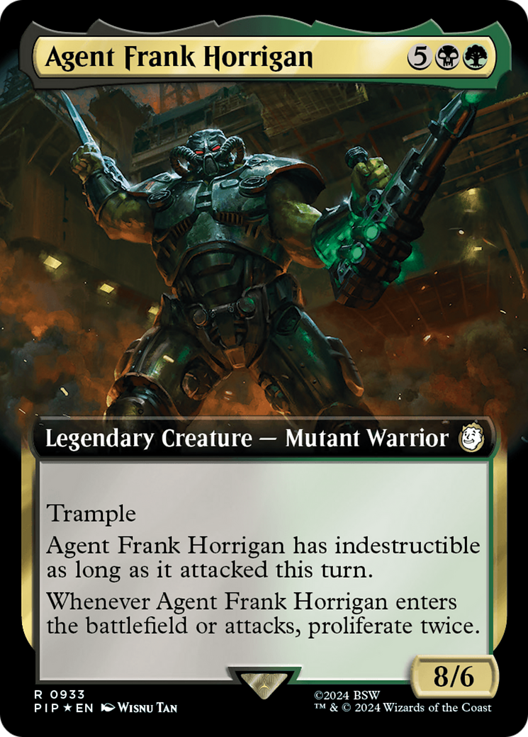 Agent Frank Horrigan (Extended Art) (Surge Foil) [Fallout] MTG Single Magic: The Gathering    | Red Claw Gaming
