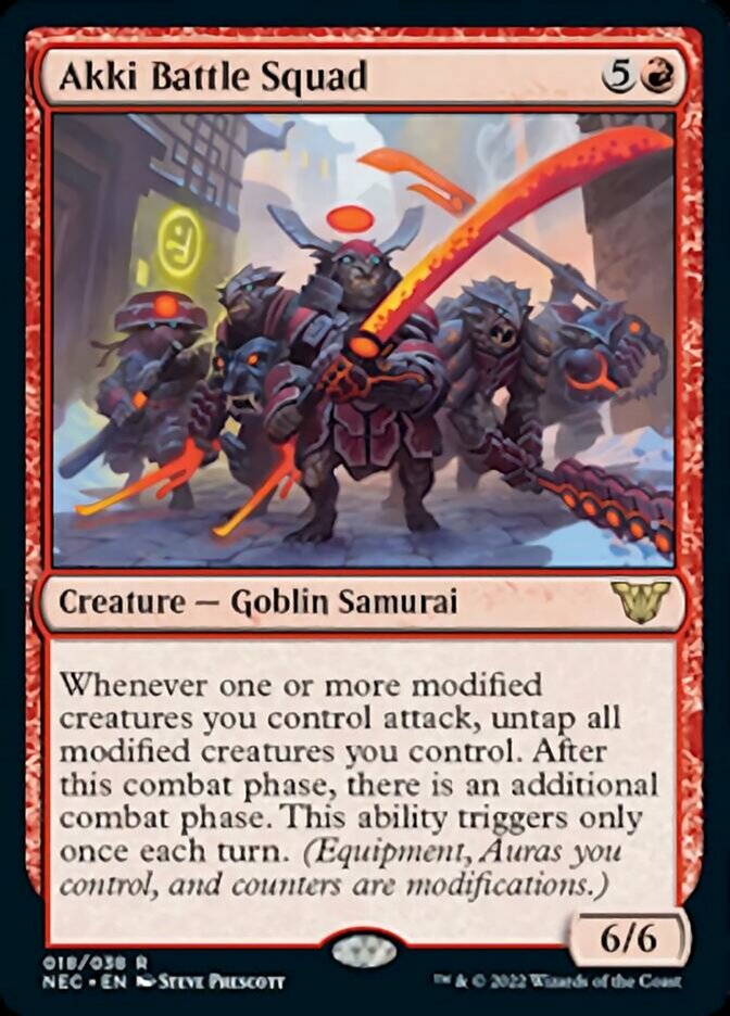 Akki Battle Squad [Kamigawa: Neon Dynasty Commander] MTG Single Magic: The Gathering    | Red Claw Gaming