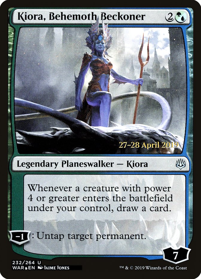 Kiora, Behemoth Beckoner [War of the Spark Prerelease Promos] MTG Single Magic: The Gathering    | Red Claw Gaming