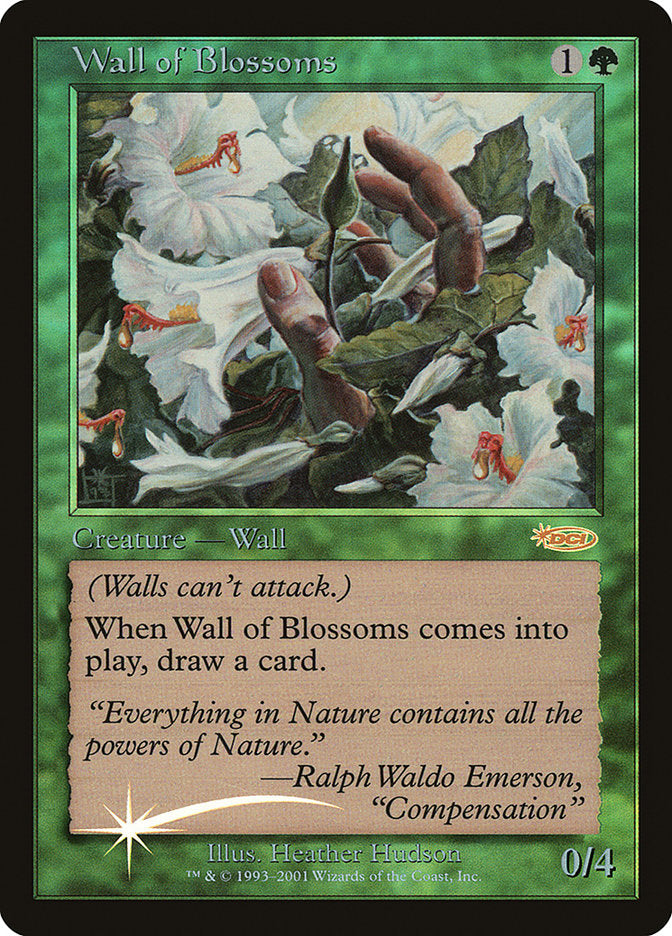 Wall of Blossoms [Friday Night Magic 2002] MTG Single Magic: The Gathering    | Red Claw Gaming