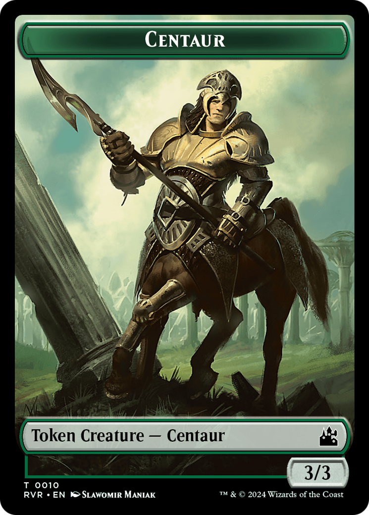 Elf Knight // Centaur Double-Sided Token [Ravnica Remastered Tokens] MTG Single Magic: The Gathering    | Red Claw Gaming