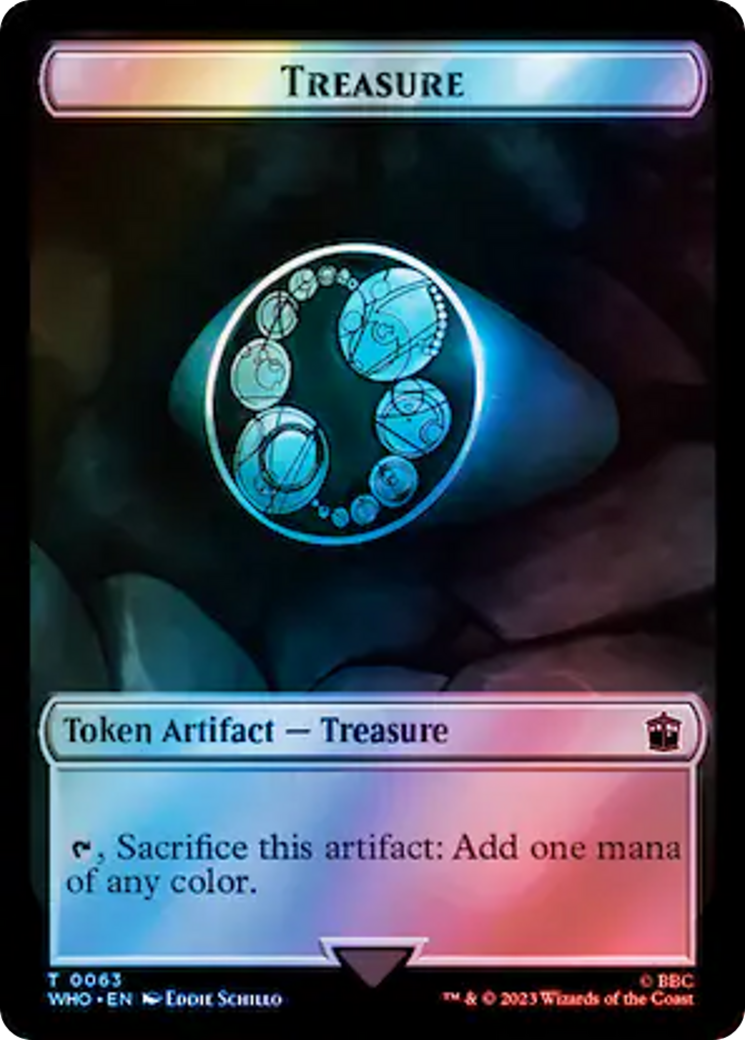 Alien Angel // Treasure (0063) Double-Sided Token (Surge Foil) [Doctor Who Tokens] MTG Single Magic: The Gathering    | Red Claw Gaming