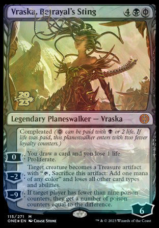 Vraska, Betrayal's Sting [Phyrexia: All Will Be One Prerelease Promos] MTG Single Magic: The Gathering    | Red Claw Gaming