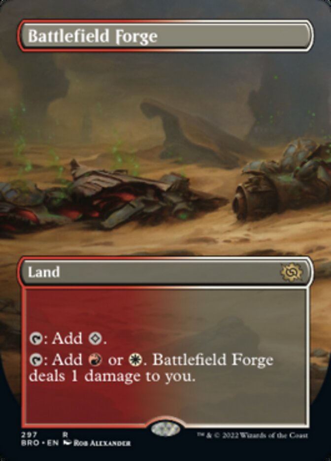 Battlefield Forge (Borderless Alternate Art) [The Brothers' War] MTG Single Magic: The Gathering    | Red Claw Gaming