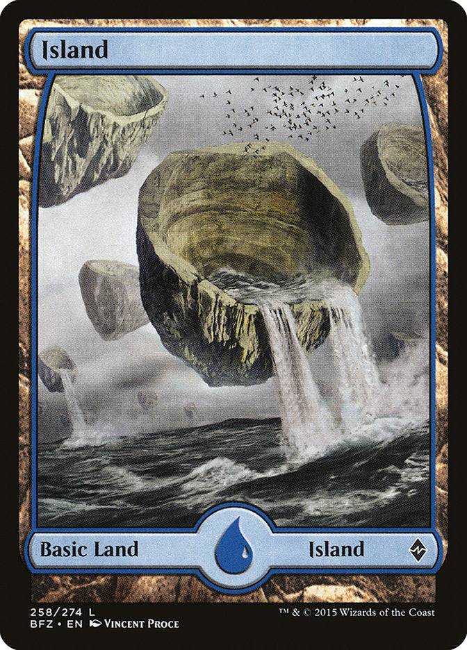 Island (258) (Full Art) [Battle for Zendikar] MTG Single Magic: The Gathering    | Red Claw Gaming