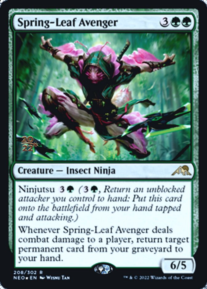 Spring-Leaf Avenger [Kamigawa: Neon Dynasty Prerelease Promos] MTG Single Magic: The Gathering    | Red Claw Gaming