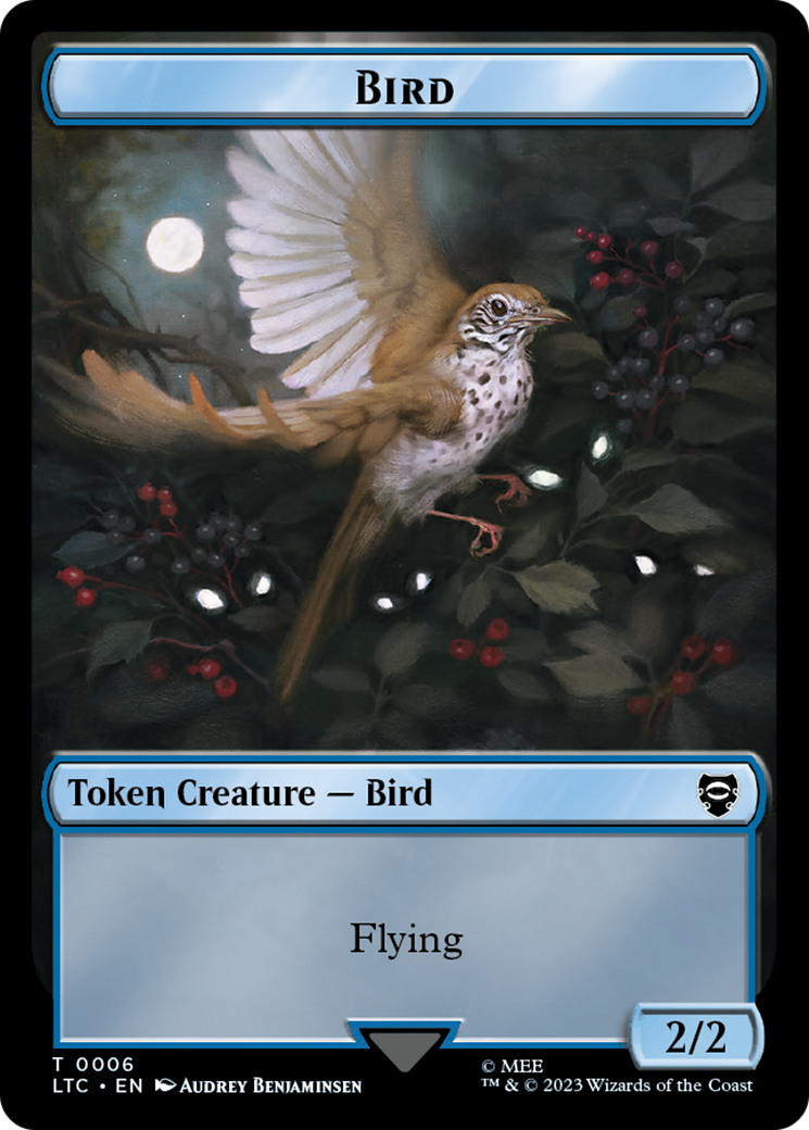 Elf Warrior // Bird Double Sided Token [The Lord of the Rings: Tales of Middle-Earth Commander Tokens] MTG Single Magic: The Gathering    | Red Claw Gaming