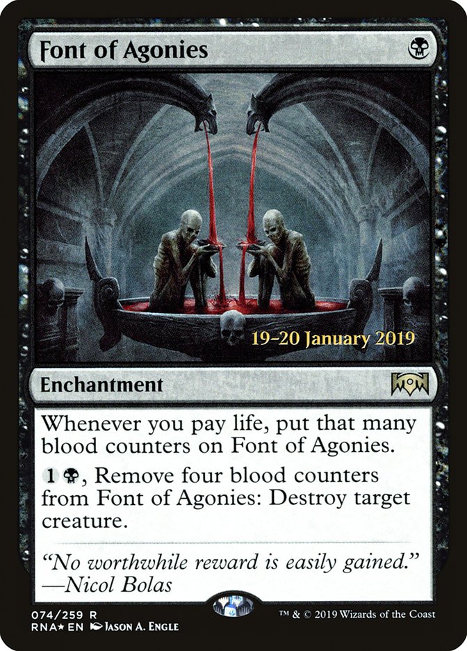 Font of Agonies [Ravnica Allegiance Prerelease Promos] MTG Single Magic: The Gathering    | Red Claw Gaming