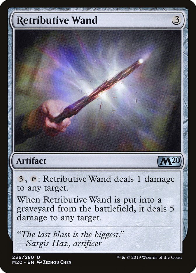 Retributive Wand [Core Set 2020] MTG Single Magic: The Gathering    | Red Claw Gaming