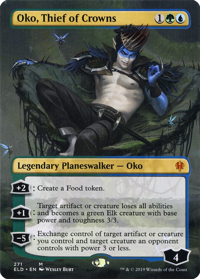 Oko, Thief of Crowns (Borderless) [Throne of Eldraine] MTG Single Magic: The Gathering    | Red Claw Gaming