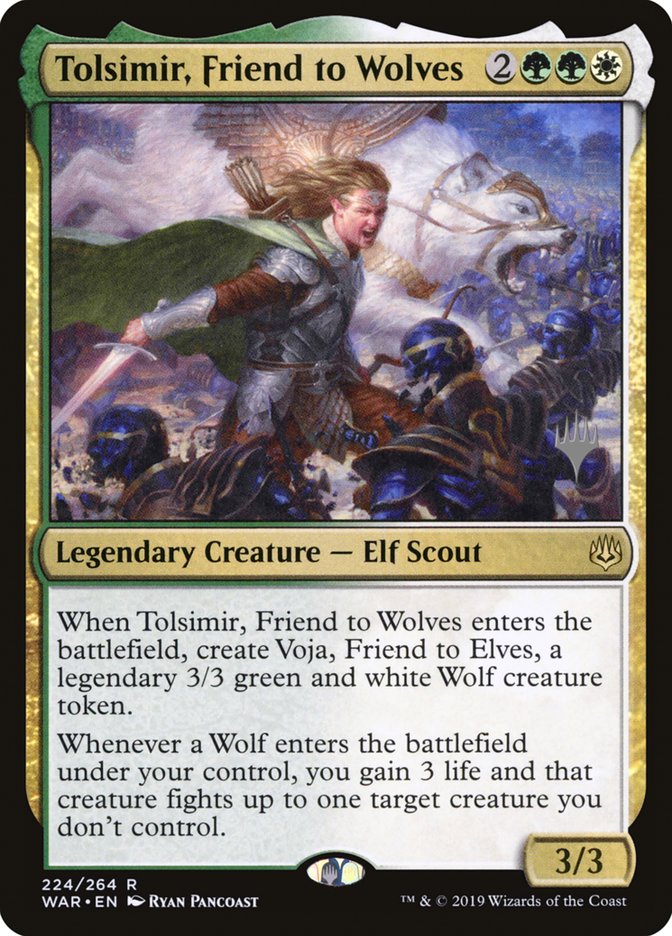 Tolsimir, Friend to Wolves (Promo Pack) [War of the Spark Promos] MTG Single Magic: The Gathering    | Red Claw Gaming