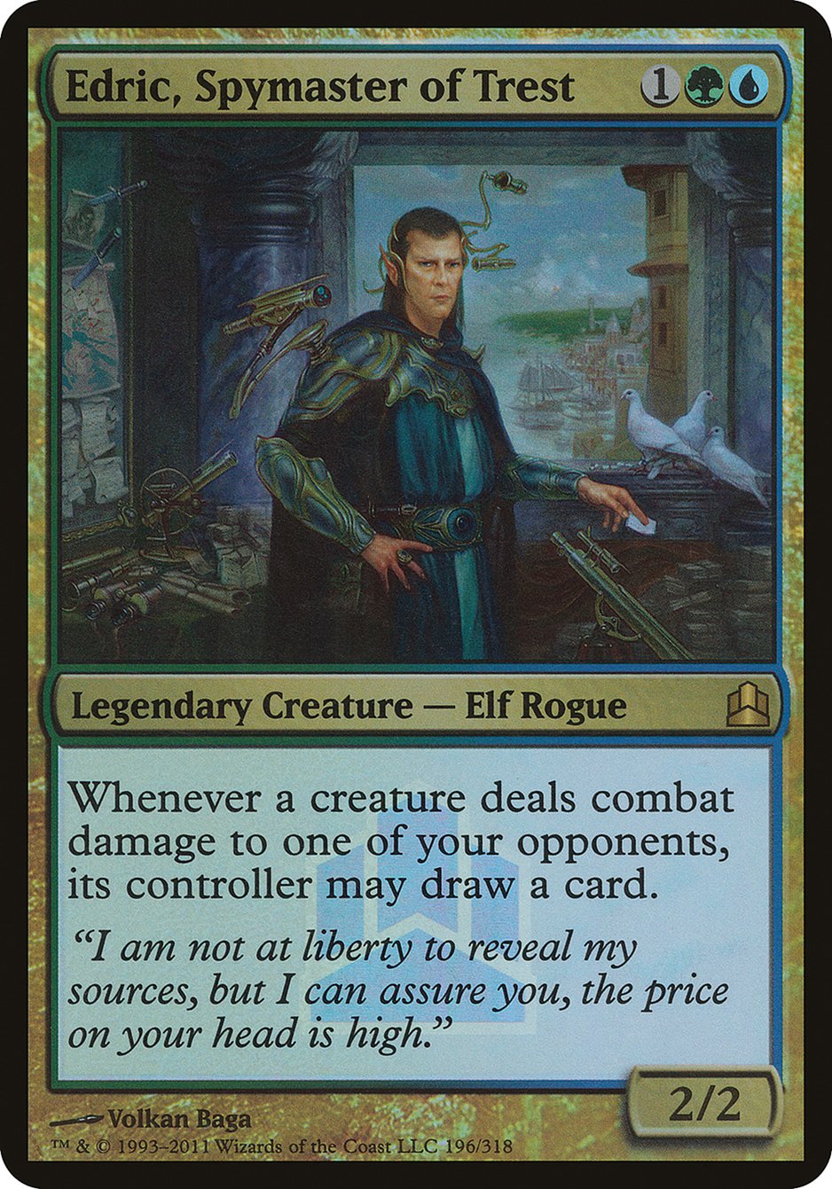 Edric, Spymaster of Trest (Launch) (Oversized) [Commander 2011 Oversized] MTG Single Magic: The Gathering    | Red Claw Gaming