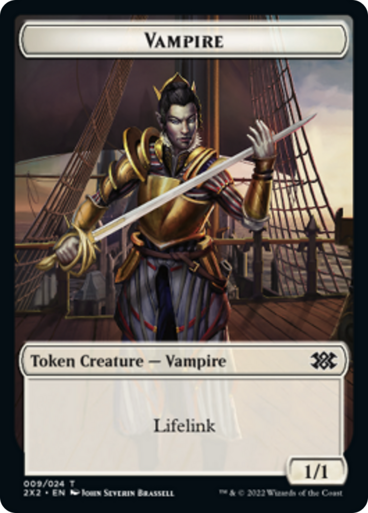 Saproling // Vampire Double-Sided Token [Double Masters 2022 Tokens] MTG Single Magic: The Gathering    | Red Claw Gaming