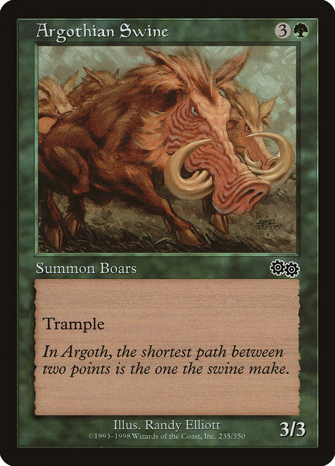 Argothian Swine [Urza's Saga] MTG Single Magic: The Gathering    | Red Claw Gaming