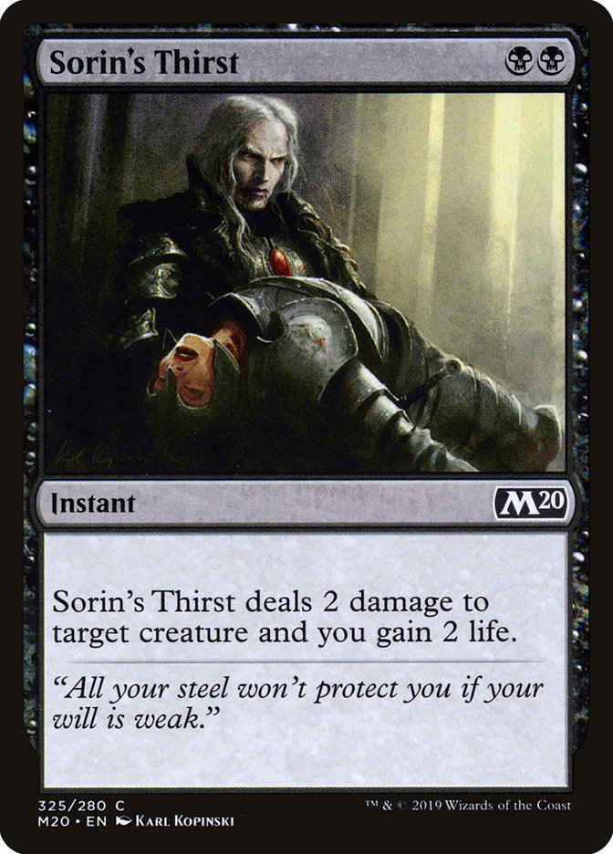 Sorin's Thirst [Core Set 2020] MTG Single Magic: The Gathering    | Red Claw Gaming