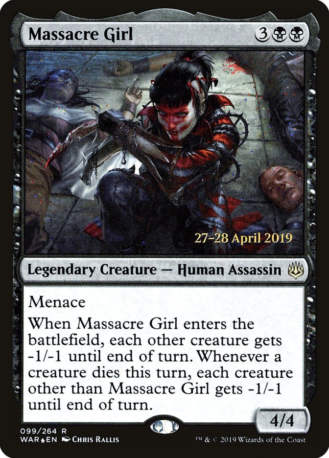 Massacre Girl [War of the Spark Prerelease Promos] MTG Single Magic: The Gathering    | Red Claw Gaming