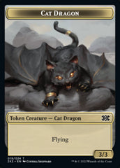 Cat Dragon // Knight Double-Sided Token [Double Masters 2022 Tokens] MTG Single Magic: The Gathering    | Red Claw Gaming