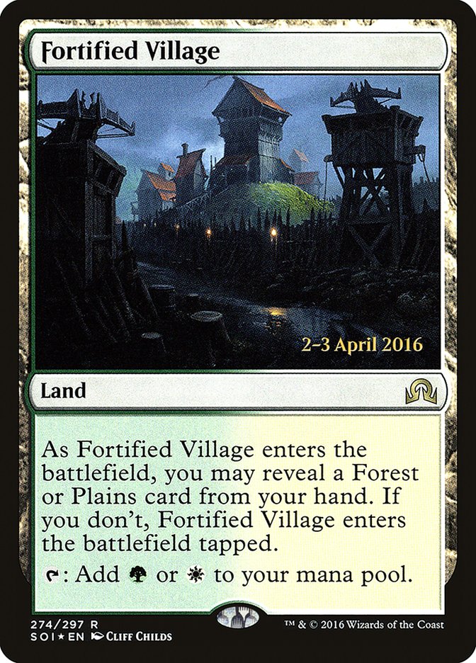 Fortified Village [Shadows over Innistrad Prerelease Promos] MTG Single Magic: The Gathering    | Red Claw Gaming