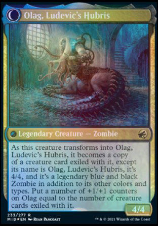 Ludevic, Necrogenius // Olag, Ludevic's Hubris [Innistrad: Midnight Hunt Prerelease Promos] MTG Single Magic: The Gathering    | Red Claw Gaming