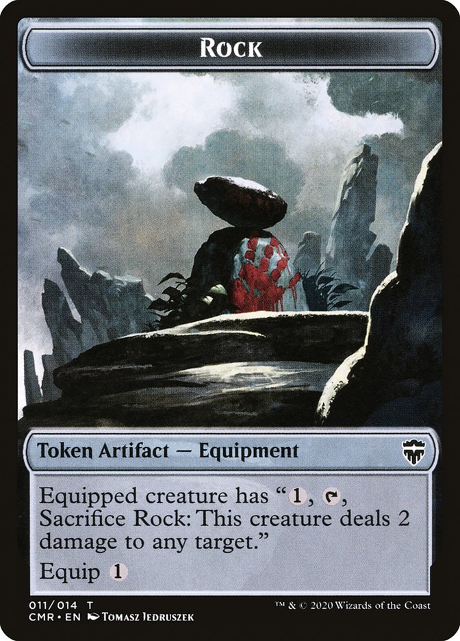 Rock // Salamander Warrior Double-Sided Token [Commander Legends Tokens] MTG Single Magic: The Gathering    | Red Claw Gaming