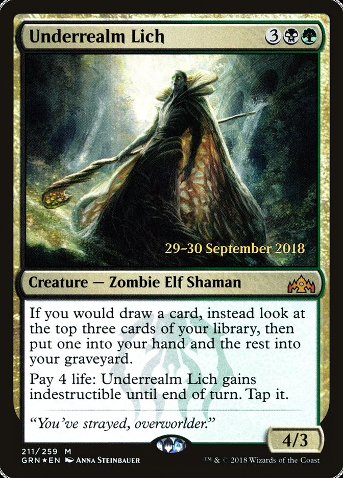 Underrealm Lich [Guilds of Ravnica Prerelease Promos] MTG Single Magic: The Gathering    | Red Claw Gaming