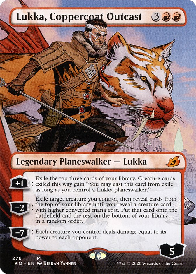 Lukka, Coppercoat Outcast (Borderless) [Ikoria: Lair of Behemoths] MTG Single Magic: The Gathering    | Red Claw Gaming