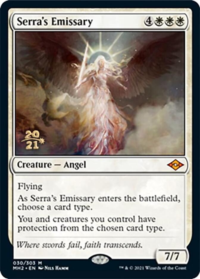 Serra's Emissary [Modern Horizons 2 Prerelease Promos] MTG Single Magic: The Gathering    | Red Claw Gaming