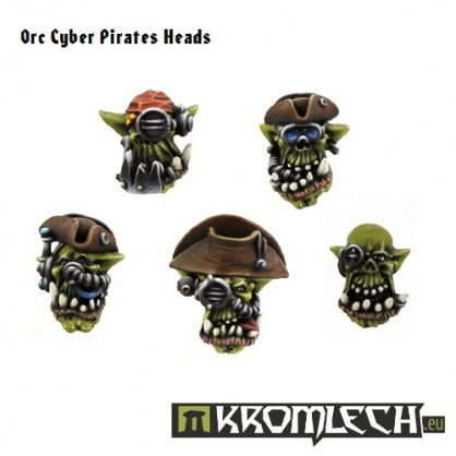 Orc Cyber Pirates Heads (10) Minatures Kromlech    | Red Claw Gaming