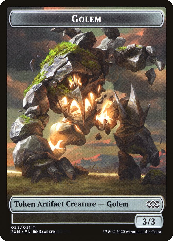 Clue // Golem Double-Sided Token [Double Masters Tokens] MTG Single Magic: The Gathering    | Red Claw Gaming