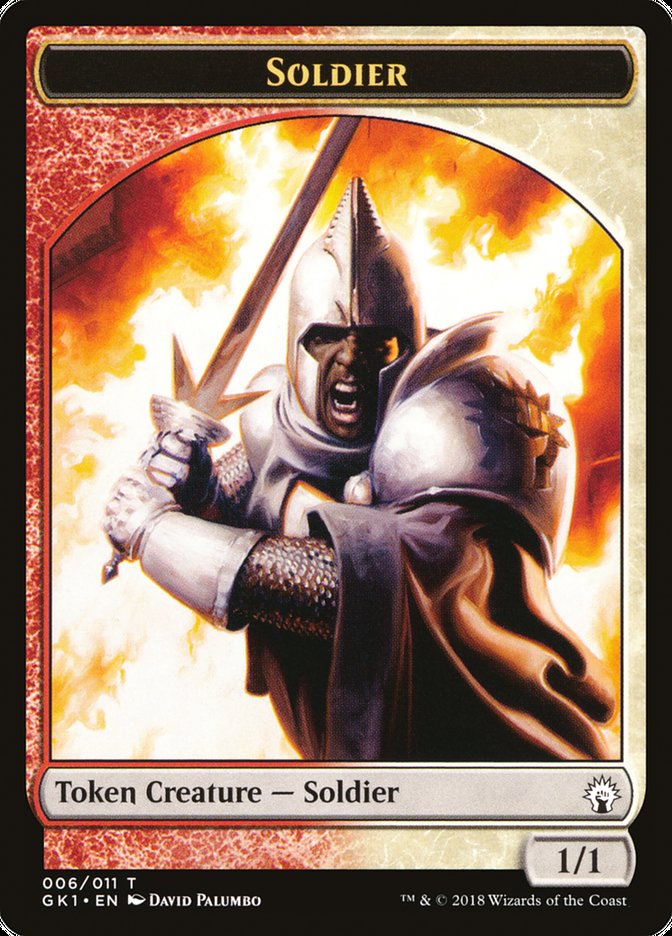 Soldier // Soldier Double-Sided Token [Guilds of Ravnica Guild Kit Tokens] MTG Single Magic: The Gathering    | Red Claw Gaming