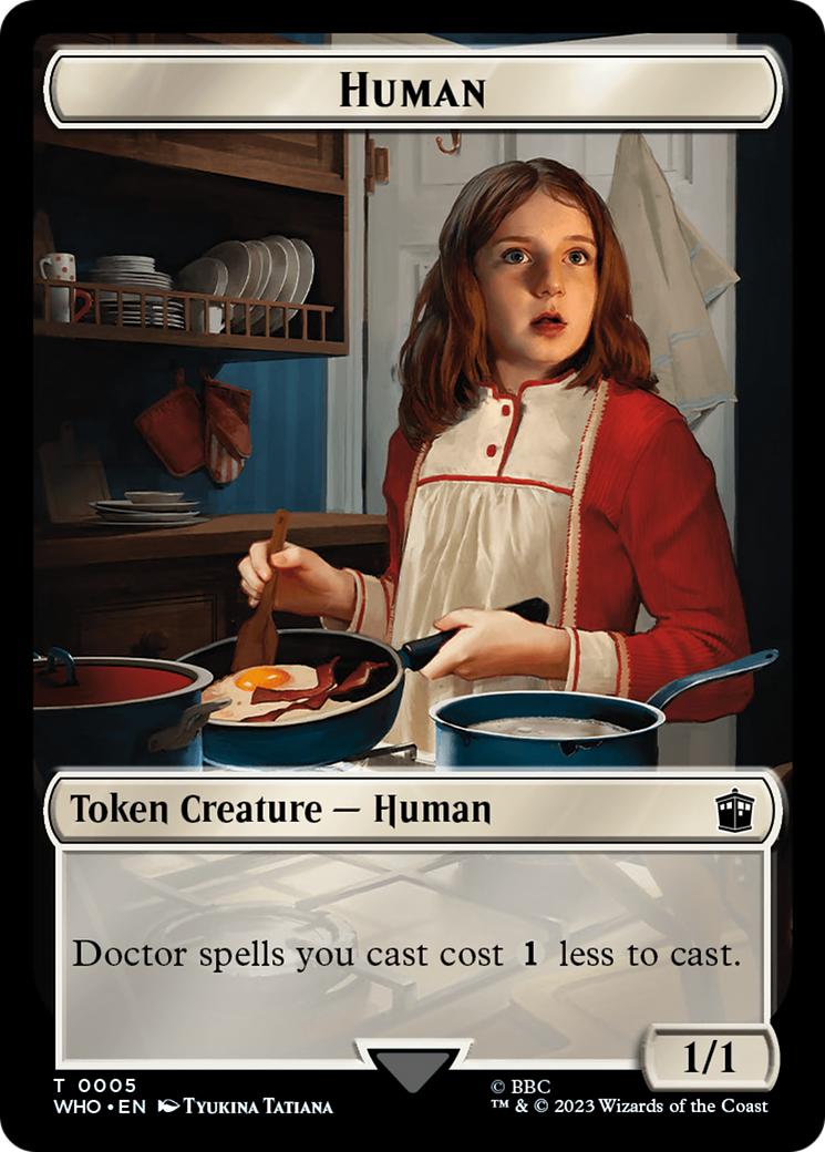 Human (0005) // Treasure (0028) Double-Sided Token [Doctor Who Tokens] MTG Single Magic: The Gathering    | Red Claw Gaming