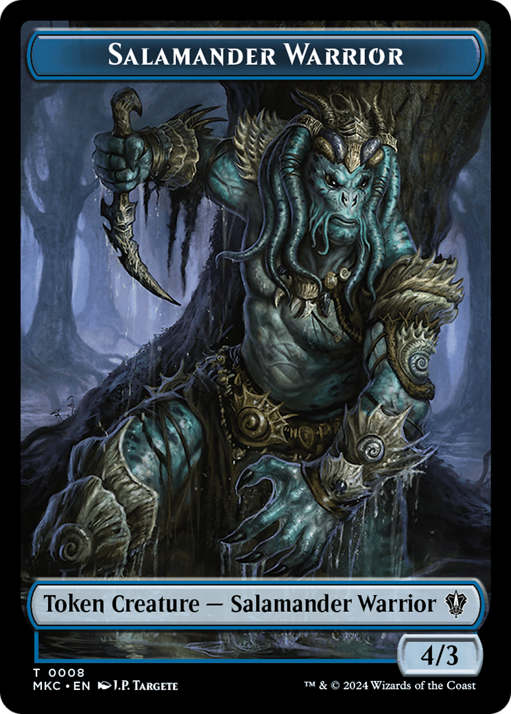 Salamander Warrior // Zombie Double-Sided Token [Murders at Karlov Manor Commander Tokens] MTG Single Magic: The Gathering    | Red Claw Gaming