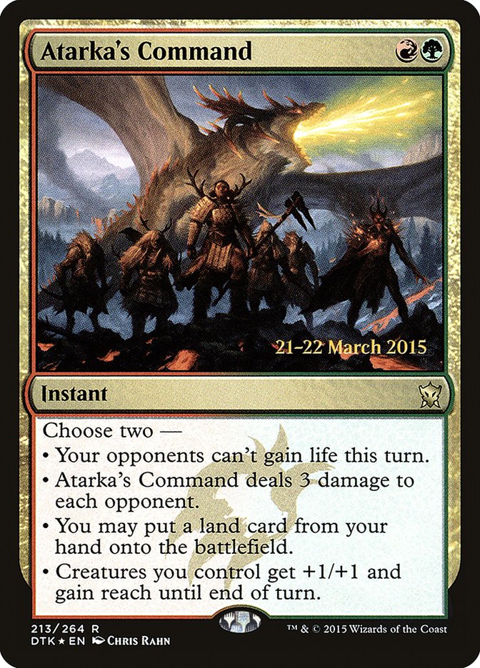 Atarka's Command [Dragons of Tarkir Prerelease Promos] MTG Single Magic: The Gathering    | Red Claw Gaming