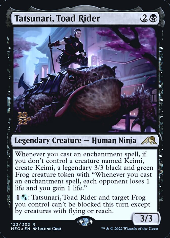 Tatsunari, Toad Rider [Kamigawa: Neon Dynasty Prerelease Promos] MTG Single Magic: The Gathering    | Red Claw Gaming