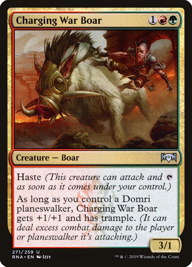 Charging War Boar [Ravnica Allegiance] MTG Single Magic: The Gathering    | Red Claw Gaming