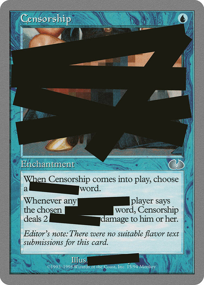 Censorship [Unglued] MTG Single Magic: The Gathering    | Red Claw Gaming