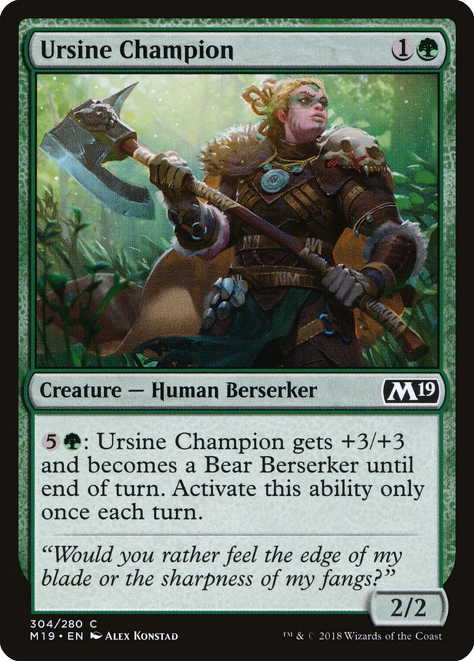 Ursine Champion [Core Set 2019] MTG Single Magic: The Gathering    | Red Claw Gaming