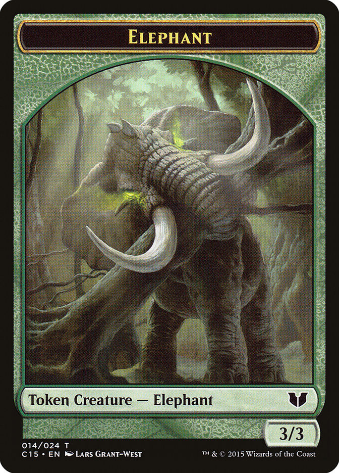 Elephant // Saproling Double-Sided Token [Commander 2015 Tokens] MTG Single Magic: The Gathering    | Red Claw Gaming