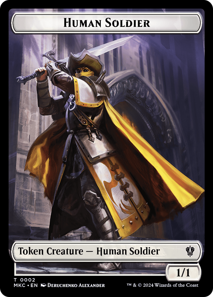 City's Blessing // Human Soldier Double-Sided Token [Murders at Karlov Manor Commander Tokens] MTG Single Magic: The Gathering    | Red Claw Gaming