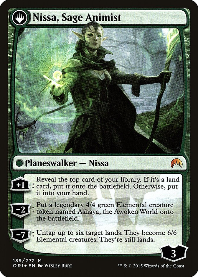 Nissa, Vastwood Seer // Nissa, Sage Animist [Magic Origins Prerelease Promos] MTG Single Magic: The Gathering    | Red Claw Gaming