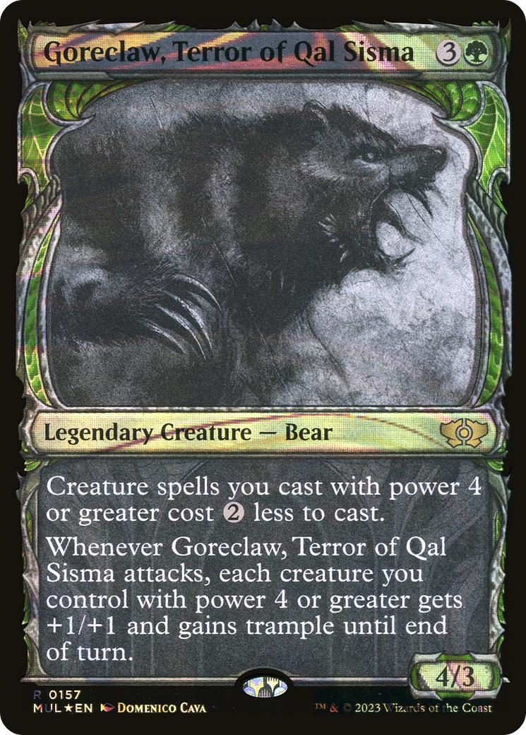 Goreclaw, Terror of Qal Sisma (Halo Foil) [Multiverse Legends] MTG Single Magic: The Gathering    | Red Claw Gaming