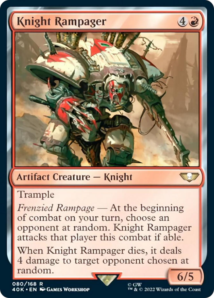 Knight Rampager (Surge Foil) [Warhammer 40,000] MTG Single Magic: The Gathering    | Red Claw Gaming