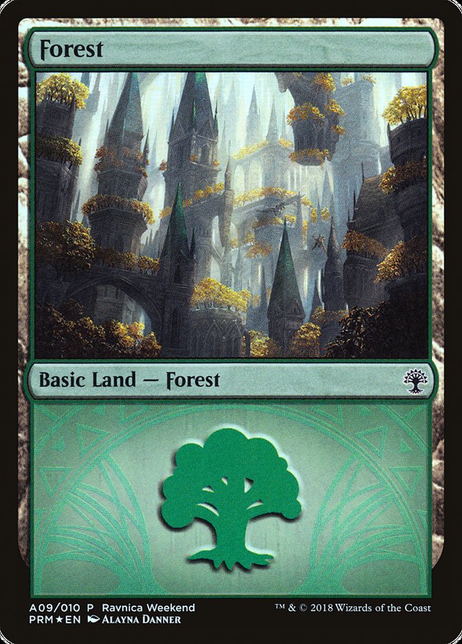 Forest (A09) [Ravnica Allegiance Ravnica Weekend] MTG Single Magic: The Gathering    | Red Claw Gaming