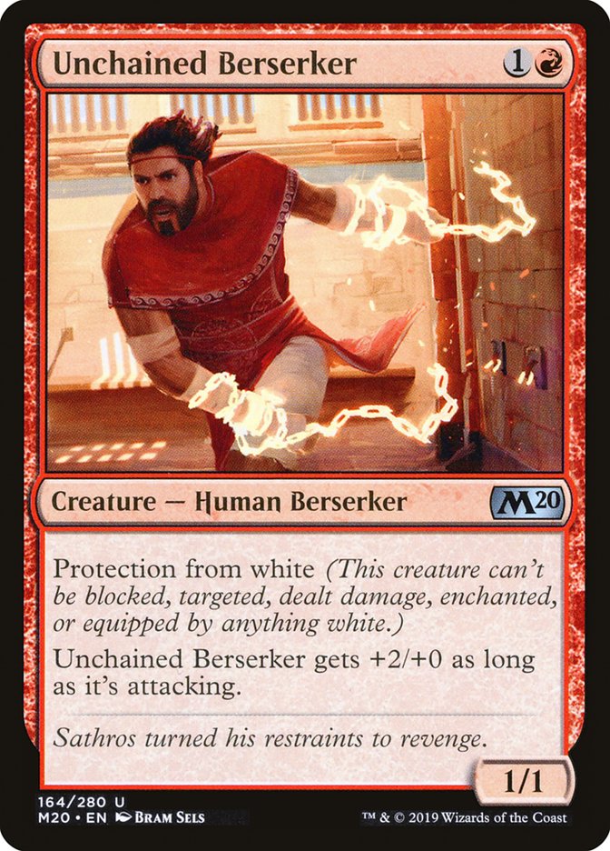 Unchained Berserker [Core Set 2020] MTG Single Magic: The Gathering    | Red Claw Gaming