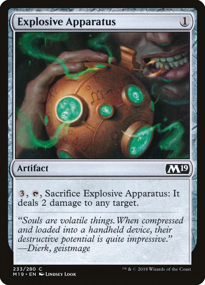 Explosive Apparatus [Core Set 2019] MTG Single Magic: The Gathering    | Red Claw Gaming