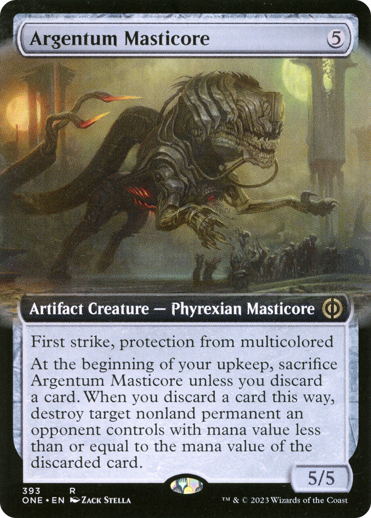 Argentum Masticore (Extended Art) [Phyrexia: All Will Be One] MTG Single Magic: The Gathering    | Red Claw Gaming