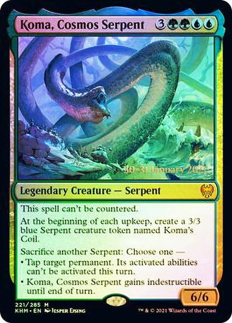 Koma, Cosmos Serpent [Kaldheim Prerelease Promos] MTG Single Magic: The Gathering    | Red Claw Gaming